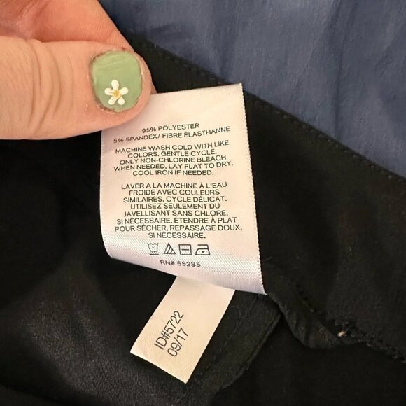 Express Women Stretchy Black Wide Leg Pocket Mid Rise Pants size 0 Regular #0644 - Picture 5 of 10